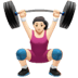 🏋🏻‍♀️ woman lifting weights: light skin tone display on Apple